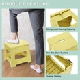 thumbnail image 3 of Uxcell Taburete Plegable de 8" para Adultos con Capacidad de 88 lbs, Taburete Antideslizante con Mango, Amarillo, Taburete Pequeño, 3 of 7