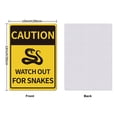 thumbnail image 6 of UV Protected Waterproof Aluminum Warning Signs CAUTION WATCH OUT FOR SNAKES Yellow 30x25cm, 6 of 7