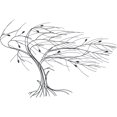 thumbnail image 1 of Windy Tree of Life, Bas Relief Wall Sculpture, Rustic Black Metal, Powder Coated Finished, 45.25 Inches, 1 of 4