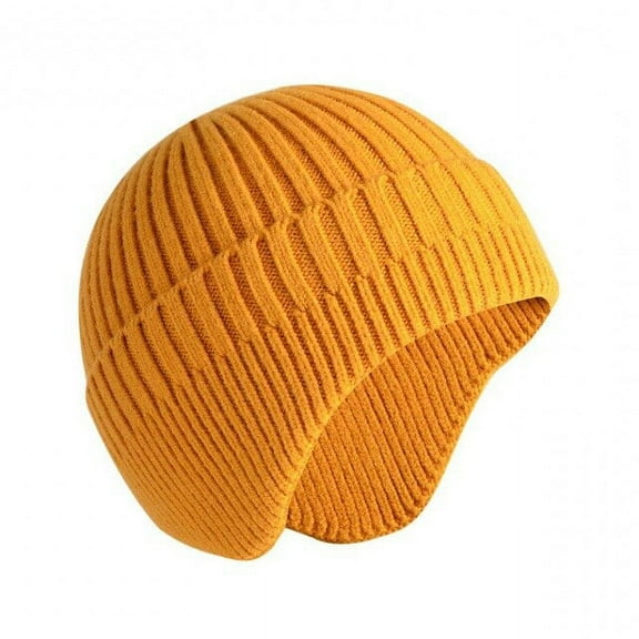 CoCopeanut Ear Protection Skullies Beanies for Women Men Winter Warm Woolen Knitted Hat Casual Elastic Skullcap Bonnet Unisex Melon Cap