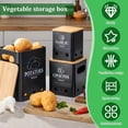 thumbnail image 3 of 3Pcs Kitchen Vegetable Storage Tin Set 3 Size Stackable Garlic Onions Potatoes Storage Container Carbon Steel Kitchen Canister for Picnic, 3 of 10