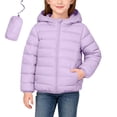 thumbnail image 2 of MKOSPLRT Girls Winter Coats Packable Lightweight Hooded Puffer Jackets Solid Full Zip Quilted Coats Outwear with Pocket 2-14Y, 2 of 9