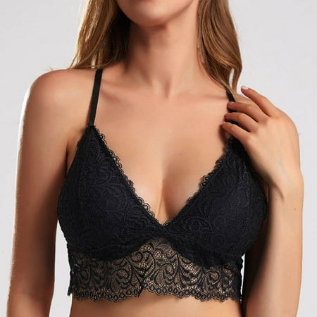 

Ruziyoog Cotton Underwear Fashion Womans Lace Active Bra Beauty Back Wrap Hollow Out Bra Underwear Summer Clearance Black M