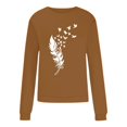 thumbnail image 4 of asddcavvf Blouse pour Femmes Pull-Over Chandail en Molleton à Imprimé Plumes Manches Longues Haut Athlétique, 4 of 4