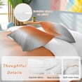 thumbnail image 2 of 3 Piece Burnt Orange Gray Ombre Duvet Cover Set Queen Size,Microfiber Comforter/Quilt Cover with Corner Ties and 2 Pillowcases,Modern Gradient Abstract Art All Season Soft Bedding with Zipper Closure, 2 of 8