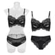 thumbnail image 5 of Bragas De Sujetador De Encaje, Conjunto De Lencería De Encaje Para Mujer, Conjunto De Bragas Y Sujetador Transpirable Suave A La Moda Para El Hogar, Dormitorio, Lencería, Fiesta, ANGGREK Negro 80D, 5 of 8