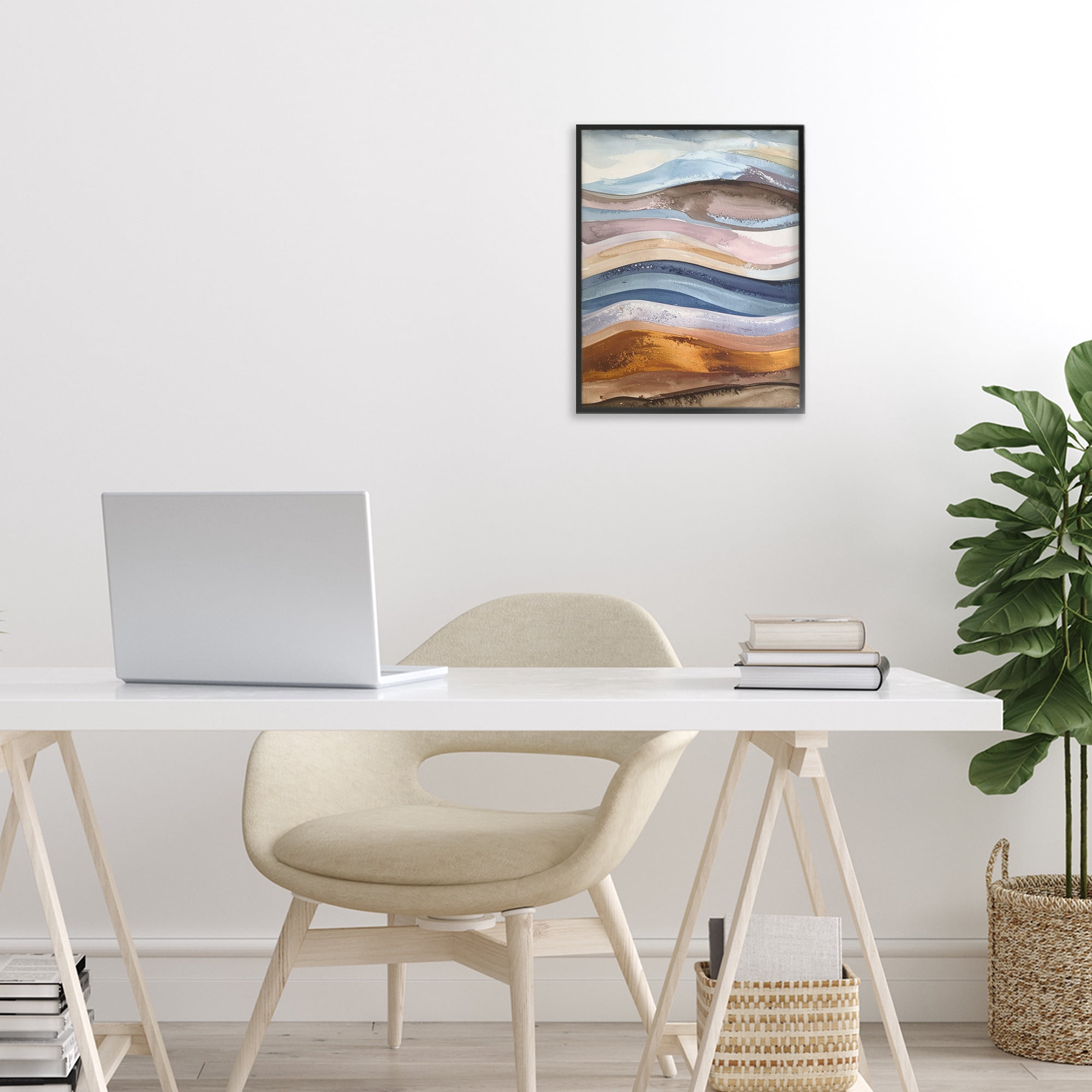 Stupell Industries Ocean Flow Layers Black Framed Giclee Art, design by Alonza Saunders
