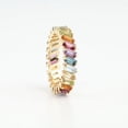 thumbnail image 3 of Multi-Stone Baguette Eternity Wedding Ring - Multicolor Band with Amethyst, Topaz, Peridot, Garnet & Citrine, Unique Gift for Her, 3 of 8