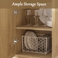 thumbnail image 5 of SwedhausWooden Buffet Sideboard Cabinet with 4 Raised-Panel Doors, Adjustable Shelves, and Circular Metal Handles, Mid-Century Modern Accent Storage Console Table for Kitchen, Dining Room, Living Roo, 5 of 9