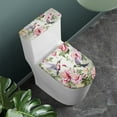thumbnail image 2 of ZIATUBLE Floral Toilet Dust Cover Set Hummingbird Toilet Seat and Tank Lid Cover Set 2 Pack with Elastic Edges Toilet Top Cover Tank Lid Universal for Decor Toilet Tank Lid Cover, 2 of 7