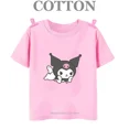 thumbnail image 3 of Camiseta de algodón Kuromi Kawaii Manga Anime japonés Niños Camiseta de verano Ropa para niños Tops Niños Niñas Camiseta Bebé Linda, 3 of 5