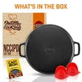 thumbnail image 7 of NutriChef NCCIPD - 14'' Cast Iron Pizza/Baking Pan - Steel Pizza Cooker with Easy Grip Handles, Deep Stone for Oven or Griddle for Gas, Induction, Grilling, & Oven, Includes 2 Silicone Handles, 7 of 7