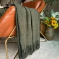 thumbnail image 2 of Knitted Throw Blanket with Tassels Bubble Textured Lightweight Throws for Couch Cover Home Decor (Caramel, 50x60), 2 of 5