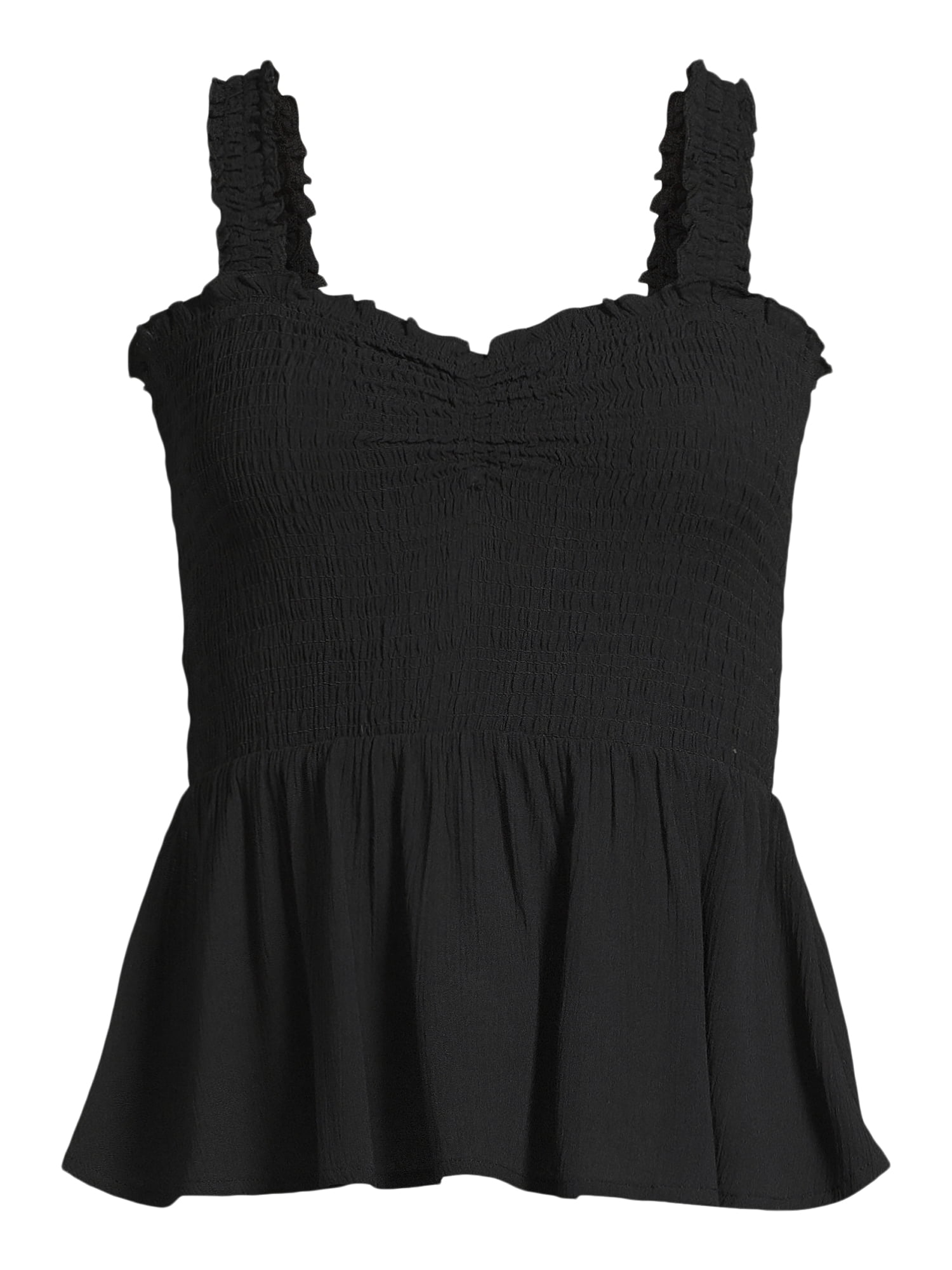 texture & thread smocked peplum tank top in stripe