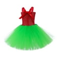 thumbnail image 5 of Ulitacool Dresses For Girls Round Neck Sleeveless Tutu Dress Outfit Party Outfit Tropical Luau Theme Sundress Lovely Playsuit Green 6-7 Years, 5 of 5