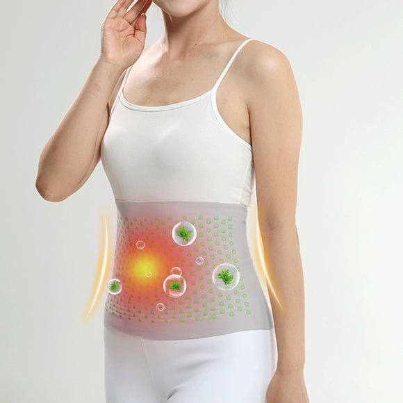Meitianfacai Self Heating Wormwood Waist Belt Self Heating Support Belt Breathable Waist Lumbar Lower Back Relief From Waist Pain, Gray