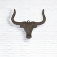thumbnail image 1 of Gancho de pared para sombreros, diseño de cabeza de toros, decoración rústica occidental, colgador de pared decorativo de Metal para gorras de béisbol, 1 of 9
