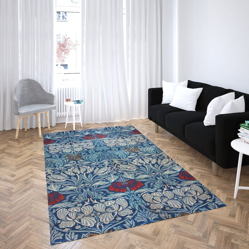 Vintage William Morris Floral Pattern Rugs Art Rugs Living Room Mat