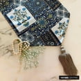 thumbnail image 4 of The HomeCentric Decorative Blue Table Runner Coffee Table Runner (14 x 36 inch) Persian, Floral, Tassels & Satin Table Runner, Satin fabric Table Linen, Persian Contemporary - Niloufar Blue, 4 of 10