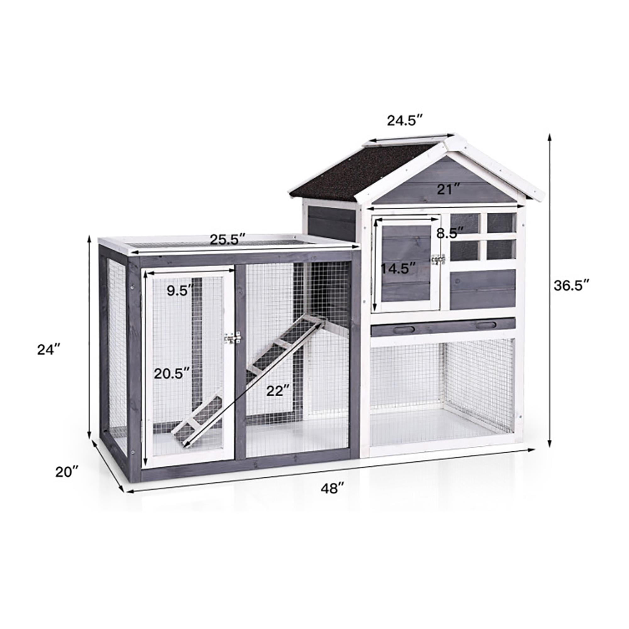 Kadyn 48" Outdoors Wood Chicken Coop, Hen Nest for Indoor Bunny Hutch Rabbit Cage Guinea Pig Habitat, Gray Kadyn 48" Outdoors Wood Chicken Coop, Hen Nest for Indoor Bunny Hutch Rabbit Cage Guinea Pig Habitat, Gray