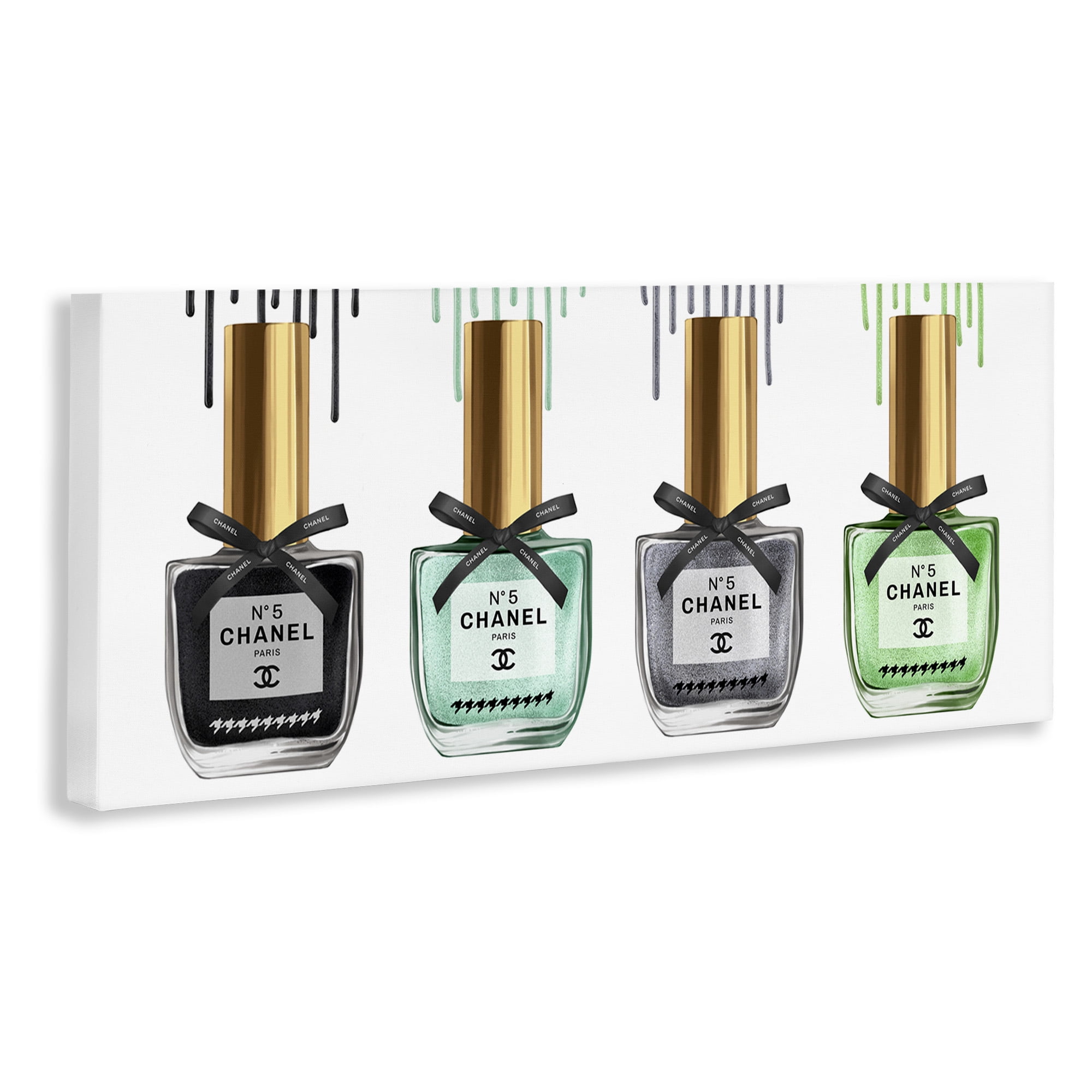 Stupell Industries Makeup Collection Nail Polish Cyan Gray Fashion Design Canvas Wall Art by Ziwei Li
