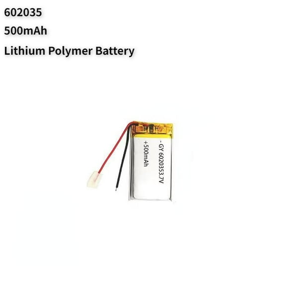3.7V 500mAh Li-Ion Battery 602035 Lithium Polymer Rechargeable Battery
