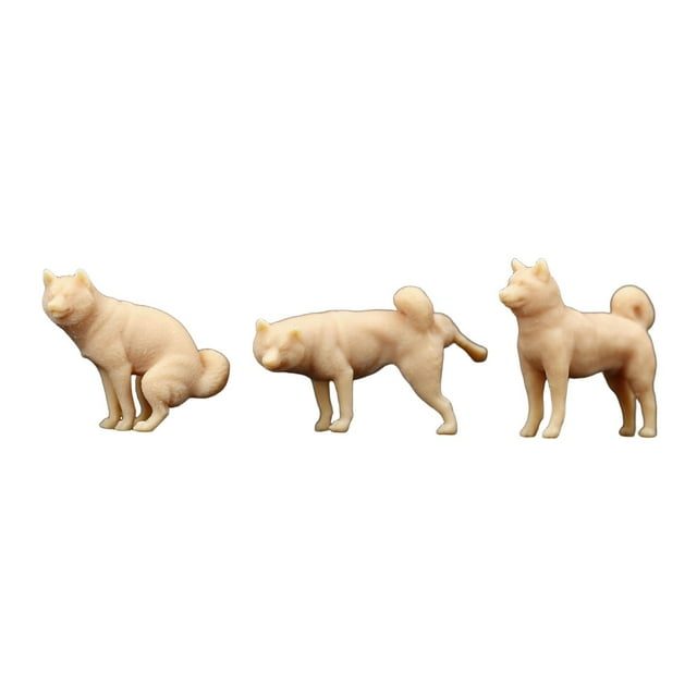 Figuras de Shiba Inu en miniatura a escala 1/64, figuras de perro resistentes sin pintar de resina para dioramas, diseño de accesorios para escenas en