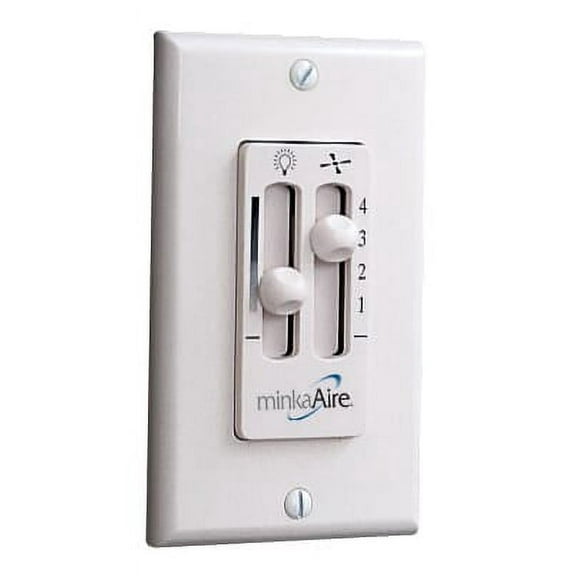 minka-aire wc106-wh, 4 speed wall mount fan control with dimmer