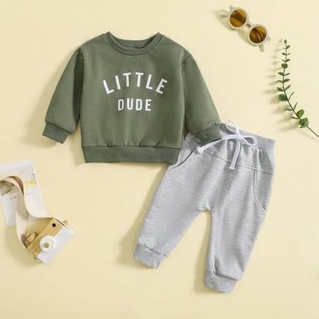 

Gunia Fall Outfits For Toddler Girls Solid Color Letter Print Sweatshirt Pullover Tops + Pants Set Tracksuit Clothing For Kids Baby Outwear
