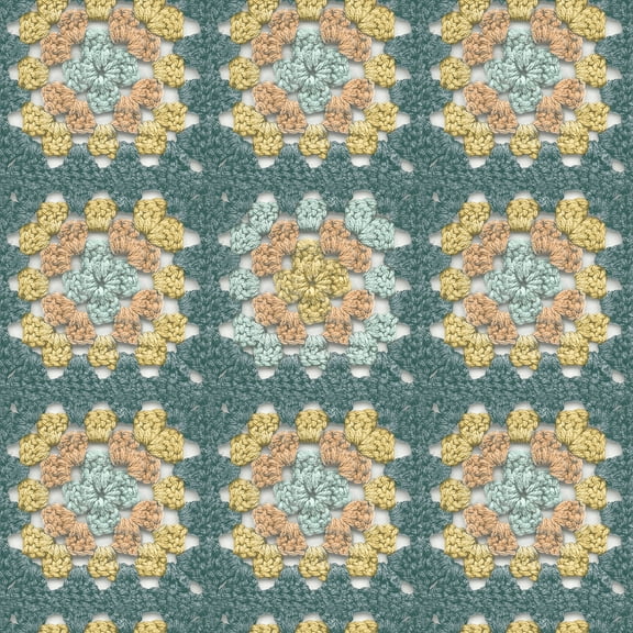 Chesapeake Maud Teal Crochet Geometric Wallpaper