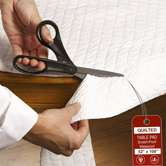 - Deluxe Cushioned Heavy-Duty Quilted Table Pad Protector for Dining Room Table - 52" x 108" Oblong | Waterproof Vinyl Table Padding Under Tablecloth Cover for Rectangular Square Tables