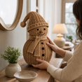thumbnail image 6 of Farmhouse Christmas Decor, 12 Inch Rustic Handwoven Snowman,Xmas Tabletop Centerpiece for Mantel Fireplace Home Tiered Tray Holiday Party Decor, 6 of 7