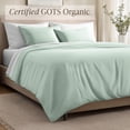 thumbnail image 4 of Bare Home Organic Cotton Duvet Cover Set - 400 Thread Count - Sateen Weave - Queen, Willow, 3-Pieces, 4 of 10