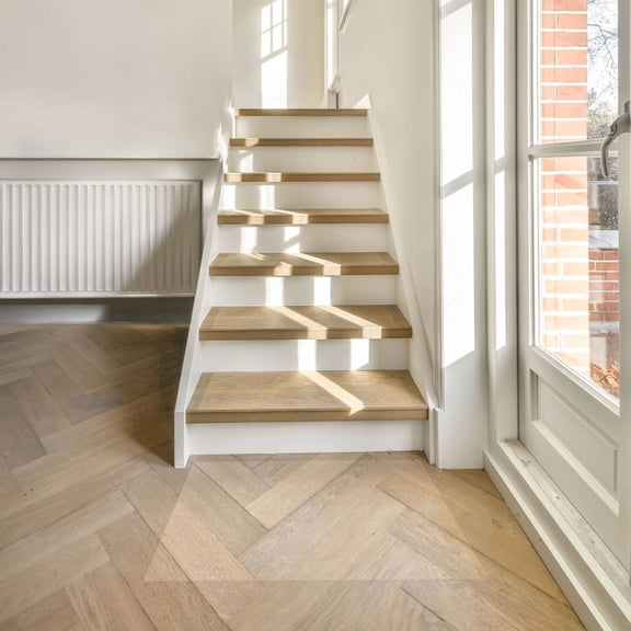 SafetyMat Peel and Stick, Clear Slip Resistant Stair Tread Covers 7 Pack 24 x 6 Inch