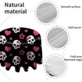 thumbnail image 3 of Coolnut Round Tablecloth Skull with Pink Bow Modern Table Cover for Home Decoration Washable Table Cloth for Dinner Picnic 60in, 3 of 5