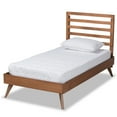 thumbnail image 2 of Baxton Studio Shiro Mid-Century Engineered Wood Platform Bed, Twin, Ash Walnut, 2 of 9