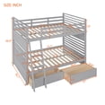 thumbnail image 4 of Full over Full Wood Bunk Bed with Two Storage Drawer, Removable Ladder and Safety Guardrail for Kids, Teens, Adults, Convertible to 2 Separated beds (Gray), 4 of 7