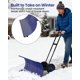 thumbnail image 2 of Yeshouse Pala quitanieves resistente con ruedas, cuchilla de acero ajustable, empujador manual ideal para limpiar nieve en entradas de vehículos y aceras sin dañar la espalda, 2 of 8