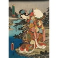 thumbnail image 2 of Utagawa Kunisada (Toyokuni III) 11x14 Black Ornate Wood Framed Double Matted Museum Art Print Titled: Red (circa 1847-1852), 2 of 5