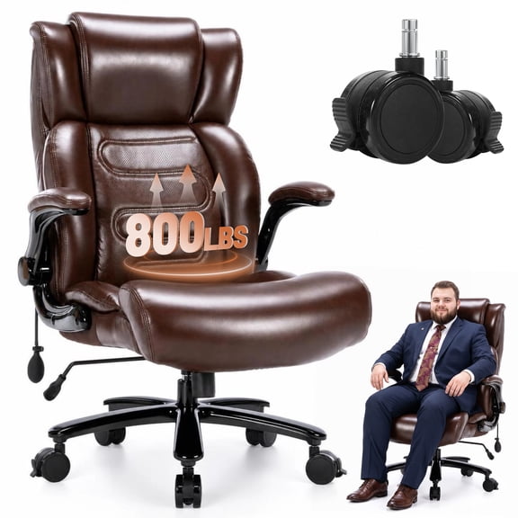 Qusaphy 800lbs Big and Tall Office Chair, Ergonomic Executive Chair with Reclining Backrest, Spring Cushion Seat, Lumbar Support & Ergonomic Armrests for Home Office and Conference Room