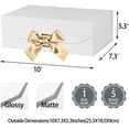 thumbnail image 3 of White Gift Box 10x7.3x3.5 Inches, Decorative Box with Ribbon, Empty Gift Box with Lid Magnetic Closure, Groomsman Box, Rectangle Collapsible Gift Boxes for Shirt (Matte White), 3 of 11