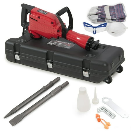 Arksen 2200W Electric Demolition Jack Hammer Concrete Breaker Punch & Chisel Bits with Case