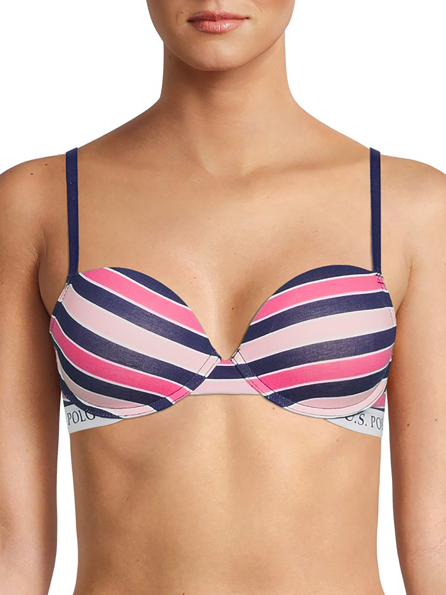 U.S. Polo Assn. Women's 3 Pack Tag-Free Cotton Spandex Push Up Bra Set - image 2 of 3