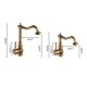 thumbnail image 2 of Grifos de baño tallados antiguos, mezclador de cocina moderno con rotación de 360 ​​grados, grifo mezclador de agua fría y caliente, mezclador de fregadero cepillado dorado, 2 of 3