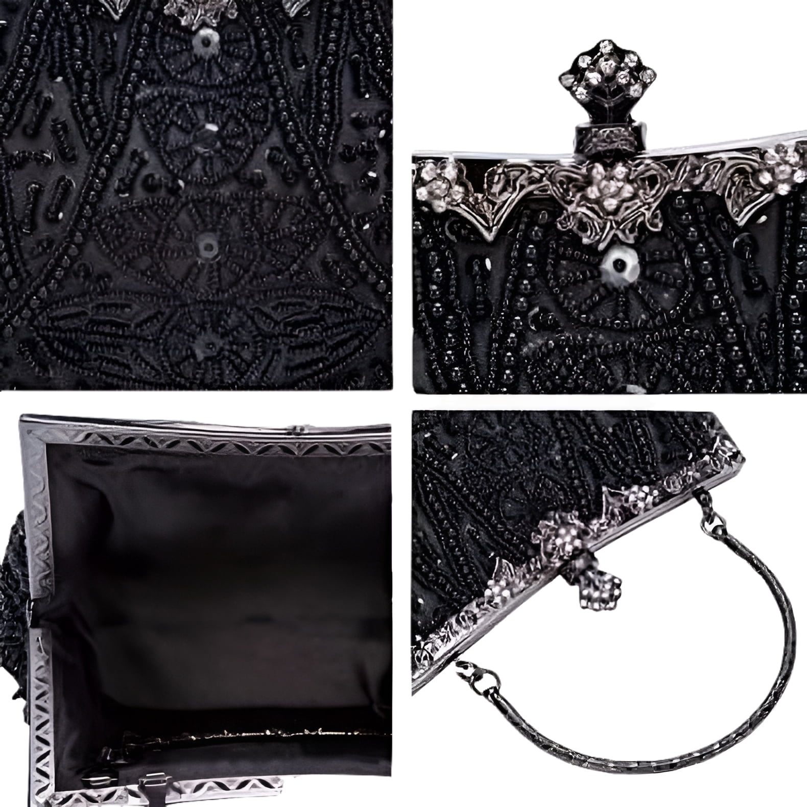 Nvzi 1920s Vintage Beaded Clutch Evening Bags for Women Formal Bridal Wedding Clutch Purse