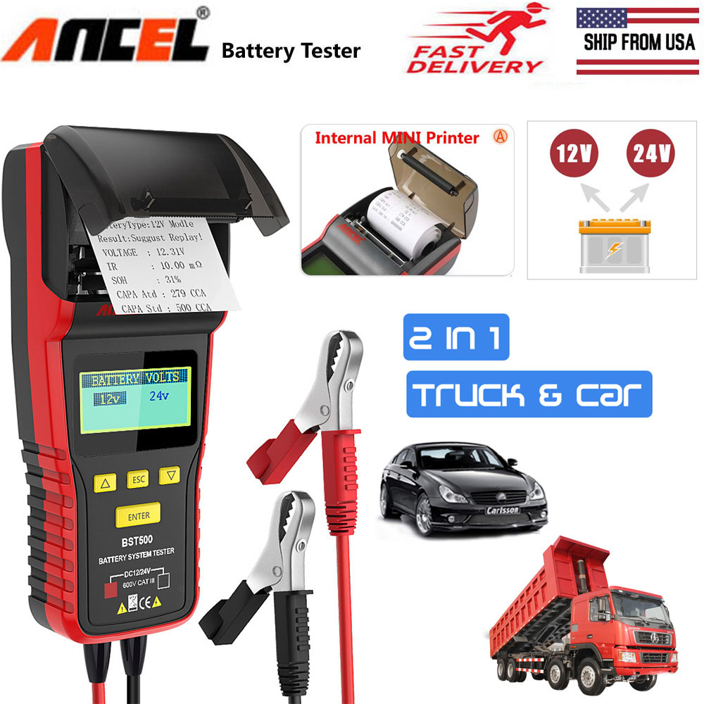 Ancel BST500 Car Truck Battery Analyzer 12V 24V 1002000 CCA Scan Tool