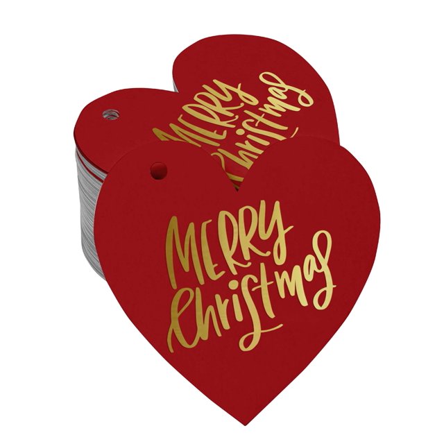 Inkdotpot Étiquette en Papier Doré Joyeux Noël 50 Pcs