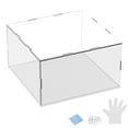 thumbnail image 1 of Caja de exhibición de acrílico de 1 paquete, 9.8x9.8x5.9 pulgadas/25x25x15cm Caja de exhibición clara de acrílico con base de madera negra [Blanco, Transparente], 1 of 6