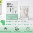 thumbnail image 3 of Eco-Friendly 200 Count Dental Floss Picks – Flossers Made with Corn Starch Blend | Mint Flavored| Plant-Based Shred-Resistant Gentle on Gums Ergonomic Grip Bulk Value Pack, 3 of 4