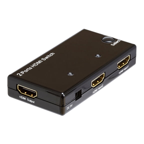 CMPLE 2-Port High Speed 4K HDMI Switch 2-in-1 out (2x1), Support 3D, Full HD 4K @30Hz, HDCP (no external power needed)